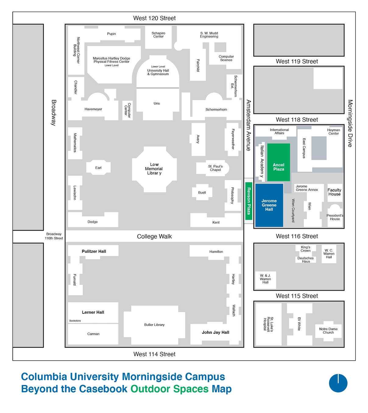 Map - Beyond the Casebook Outdoor Spaces - Revson Plaza & Ancel Plaza